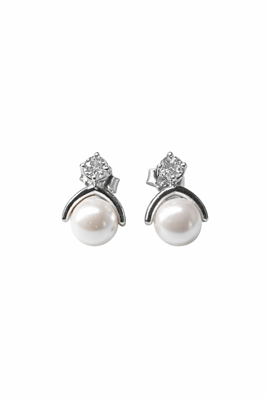 Luna Pearl Drop 925 Sterling Silver Earrings