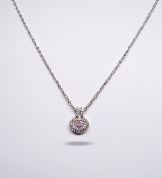 Rose Halo 925 Sterling Silver Necklace