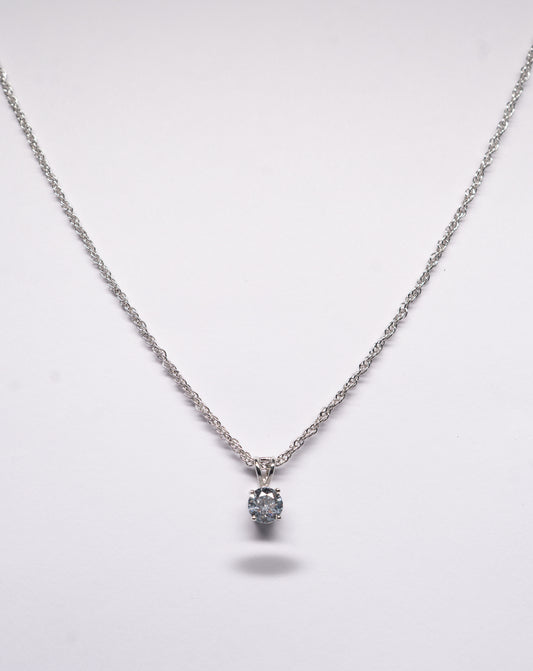 Solitaire 925 Sterling Silver Necklace