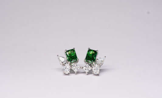 Emerald Fleur 925 Sterling Silver Earrings
