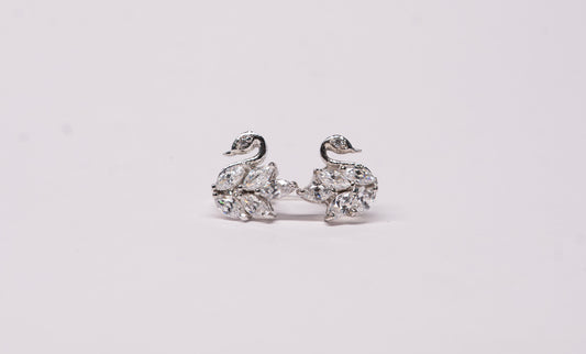 Swan Bloom 925 Sterling Silver Earrings