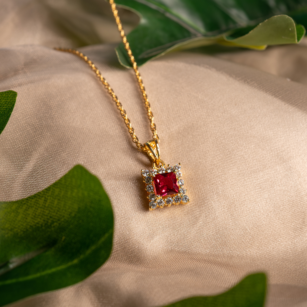 Ruby Crown 925 Sterling Silver Necklace