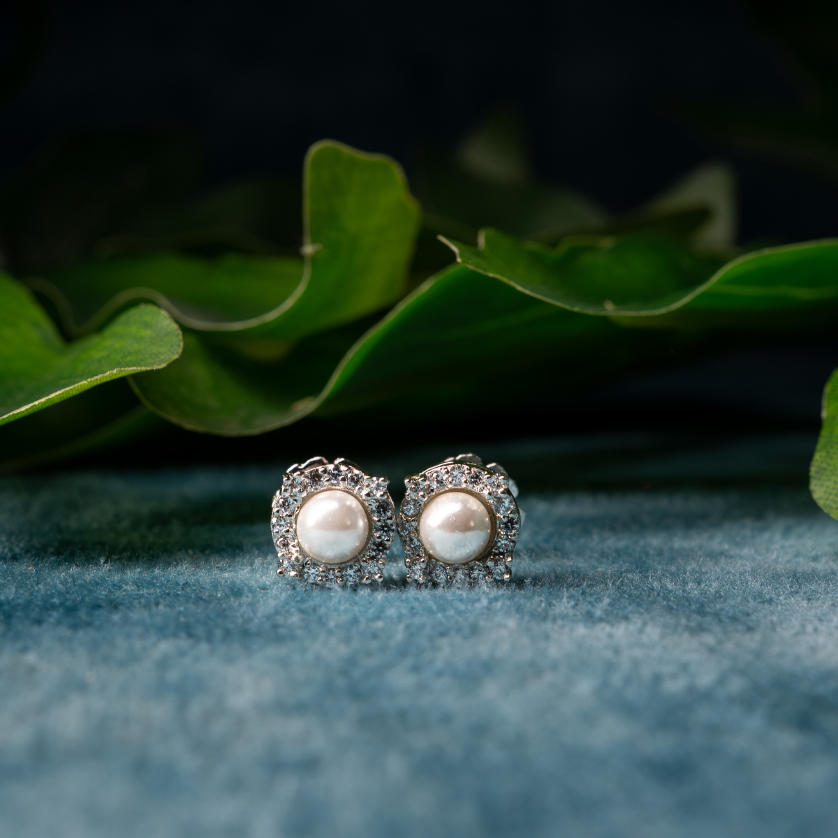 Pearl Halo 925 Sterling Silver Earrings