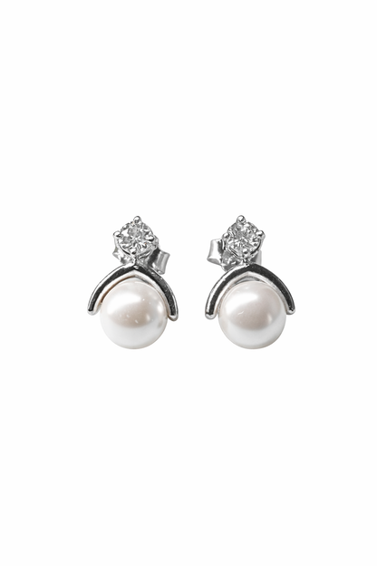 Luna Pearl Drop 925 Sterling Silver Earrings