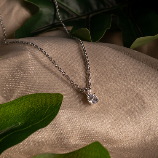 Solitaire 925 Sterling Silver Necklace