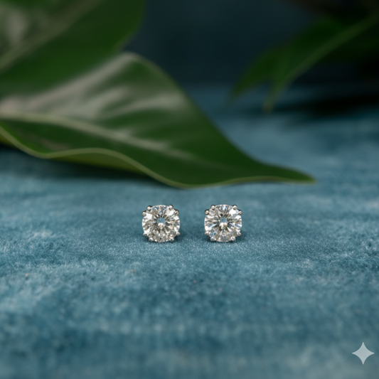 Solitaire Studs 925 Sterling Silver