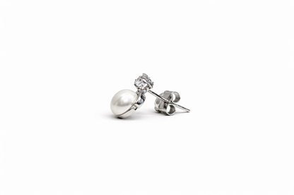 Luna Pearl Drop 925 Sterling Silver Earrings