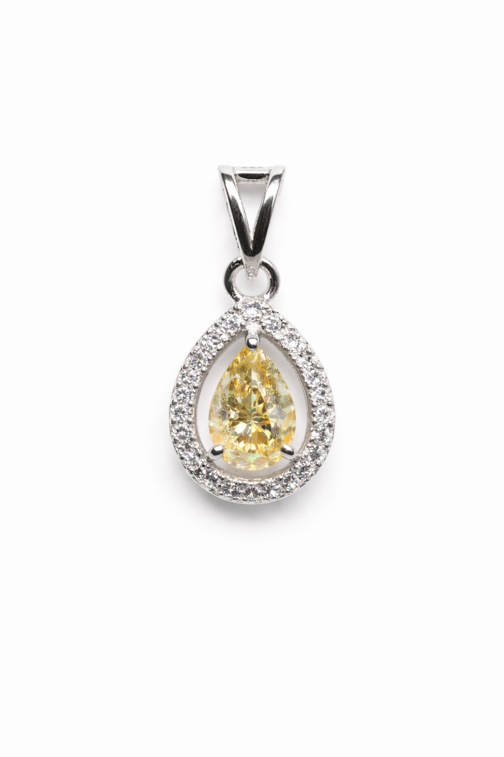 Golden Teardrop 925 Sterling Silver Necklace