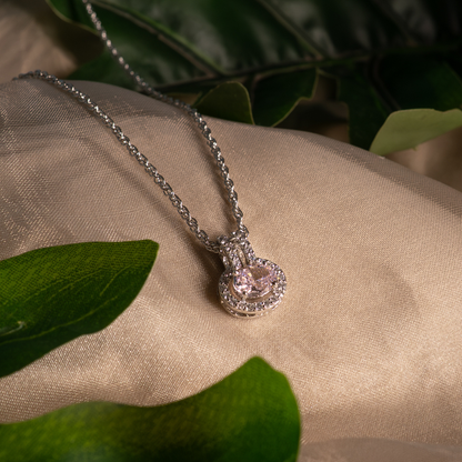 Rose Halo 925 Sterling Silver Necklace