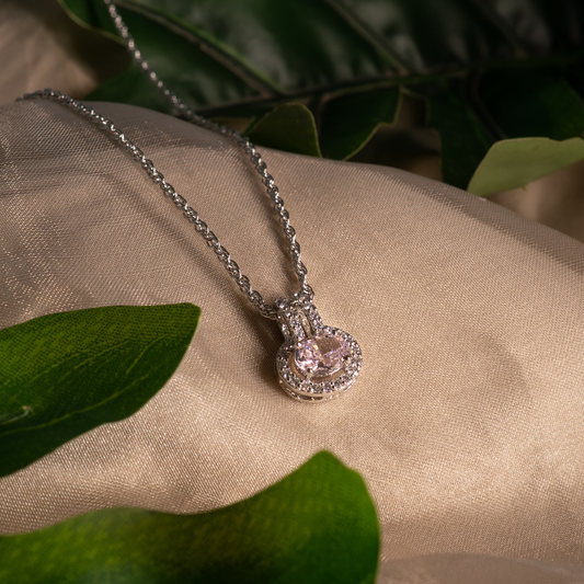 Rose Halo 925 Sterling Silver Necklace