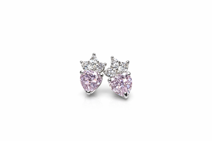 Pink Royale Heart 925 Sterling Silver Earrings