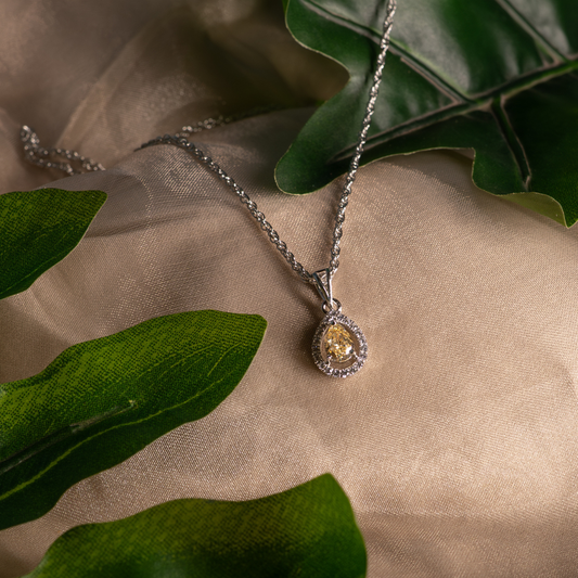 Golden Teardrop 925 Sterling Silver Necklace