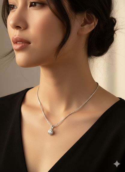 Icon Solitaire 925 Sterling Silver Necklace