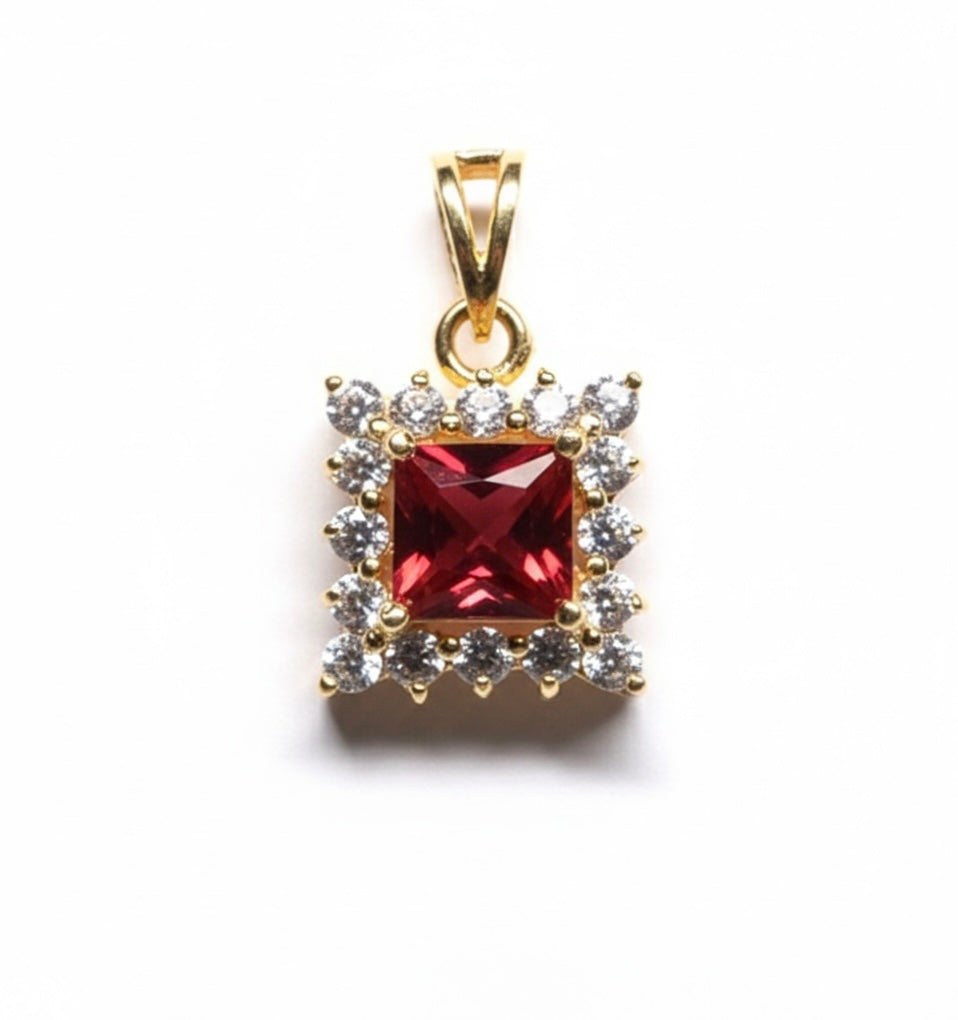 Ruby Crown 925 Sterling Silver Necklace