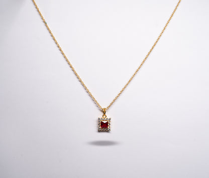 Ruby Crown 925 Sterling Silver Necklace