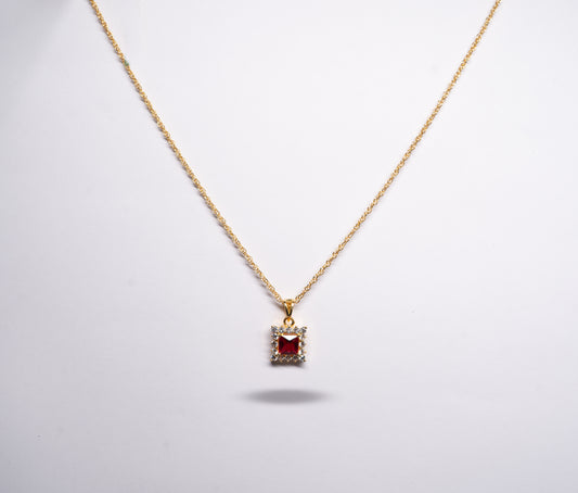 Ruby Crown 925 Sterling Silver Necklace