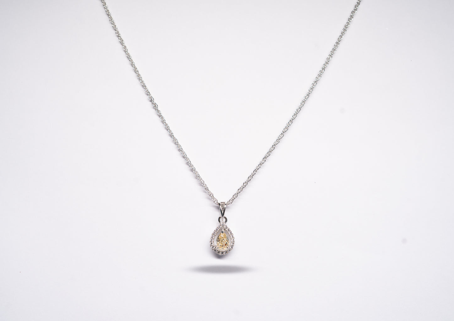 Golden Teardrop 925 Sterling Silver Necklace