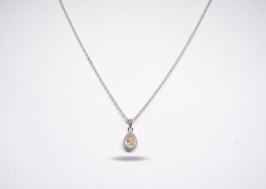 Golden Teardrop 925 Sterling Silver Necklace