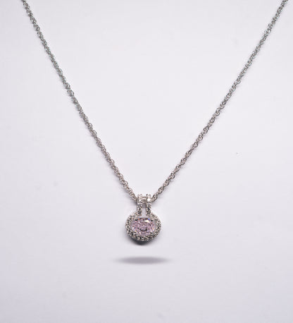 Rose Halo 925 Sterling Silver Necklace
