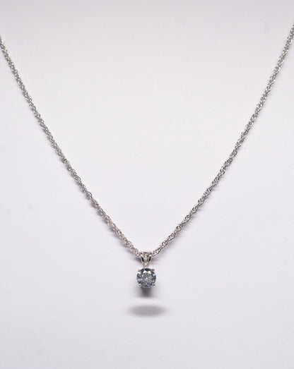Solitaire 925 Sterling Silver Necklace