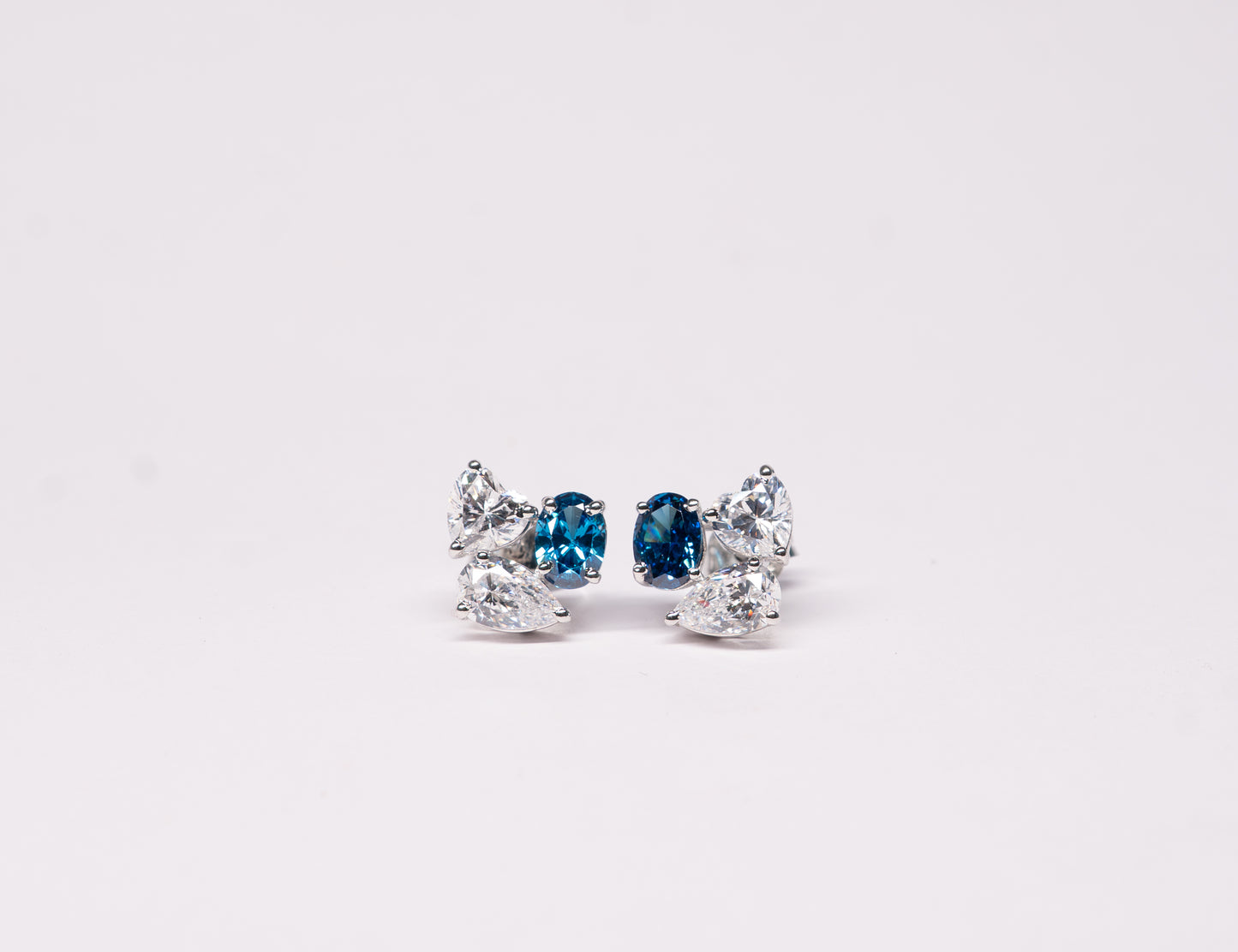 Sapphire Bloom 925 Sterling Silver Earrings