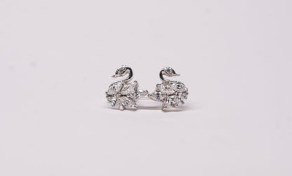 Swan Bloom 925 Sterling Silver Earrings